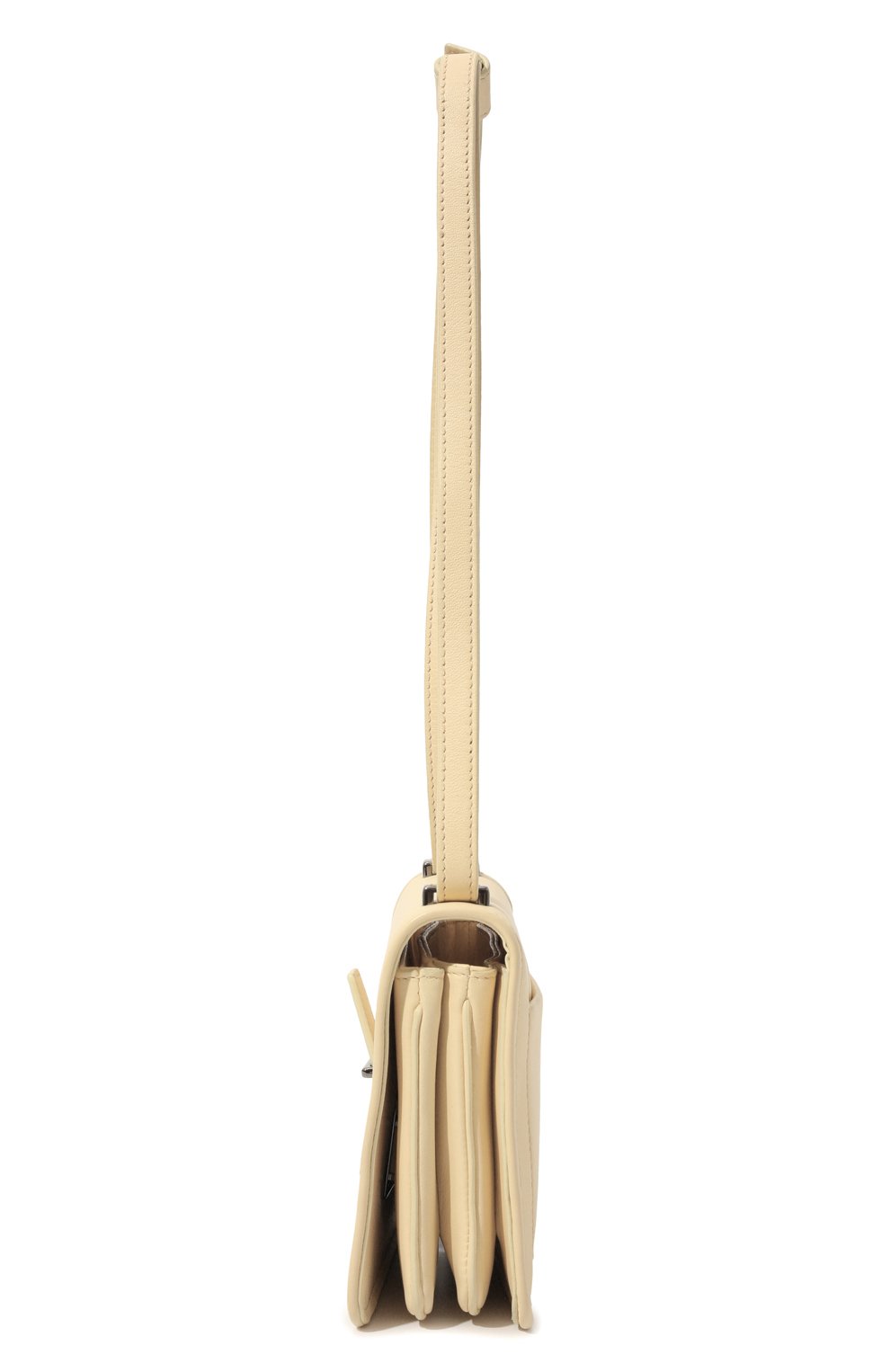 Женская сумка lock in LORO PIANA кремвого цвета, арт. FAI7676 | Фото 3 (Сумки-технические: Сумки через плечо; Материал: Натуральная кожа; Размер: mini; Статус проверки: Проверена категория)