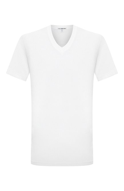 Мужская хлопковая футболка JAMES PERSE белого цвета, арт. MLJ3352 | Фото 1 (Материал внешний: Хлопок; Длина (для топов): Стандартные; Принт: Без принта; Рукава: Короткие; Стили: Кэжуэл; Статус проверки: Проверена категория)