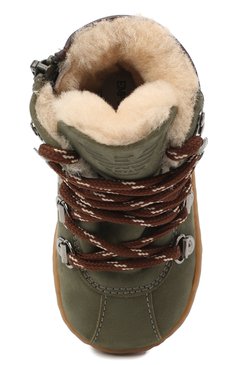 Мужского кожаные ботинки EMPORIO ARMANI хаки цвета, арт. XMZ002/X0R05 | Фото 4 (Кросс-КТ: хайкеры; Региональные ограничения белый список (Axapta Mercury): RU)