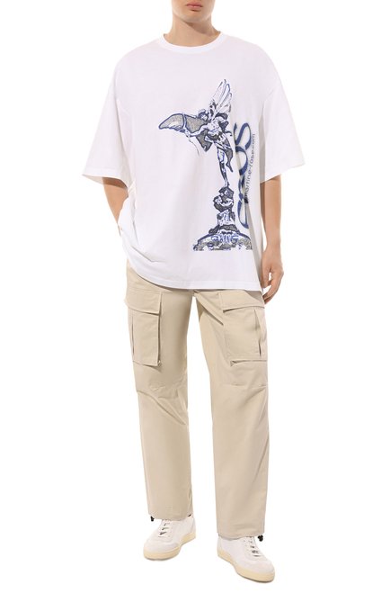 Мужские хлопковые брюки KSUBI кремвого цвета, арт. MPF23PA002 | Фото 2 (Драгоценные камни: Проставлено; Материал внешний: Хлопок; Материал сплава: Проставлено; Длина (брюки, джинсы): Стандартные)