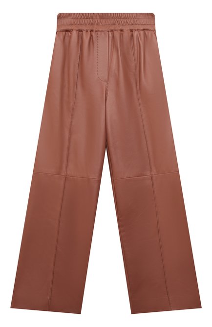 Детские кожаные брюки BRUNELLO CUCINELLI розового цвета по цене 160500 руб., арт. BPTANP044B | Фото 1