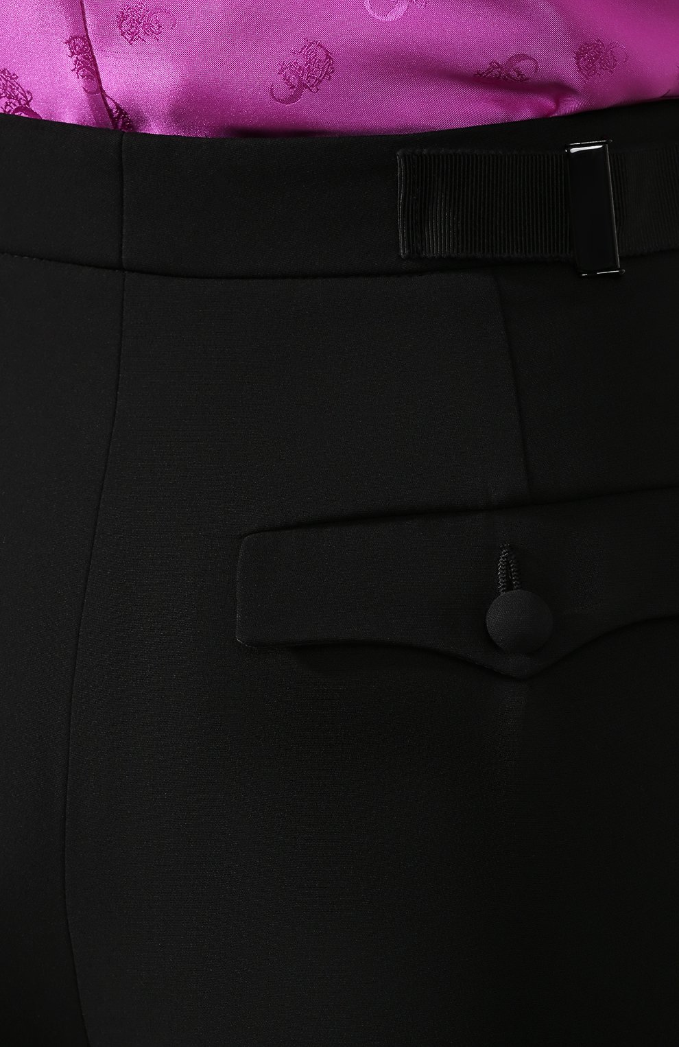 Женские шелковые брюки GIORGIO ARMANI черного цвета, арт. 9WHPP096/T00WY | Фото 5 (Материал внешний: Шелк; Длина (брюки, джинсы): Стандартные; Женское Кросс-КТ: Брюки-одежда; Статус проверки: Проверена категория)