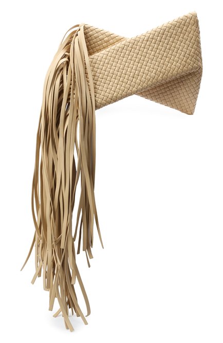 Женский клатч bv fringe crisscross BOTTEGA VENETA светло-бежевого цвета по цене 470500 руб., арт. 642104/V01D1 | Фото 1