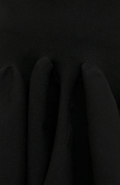Женская шерстяная юбка BOTTEGA VENETA черного цвета, арт. 666516/V12V0 | Фото 5 (Материал внешний: Шерсть; Длина Ж (юбки, платья, шорты): Мини; Женское Кросс-КТ: Юбка-одежда; Стили: Романтичный)