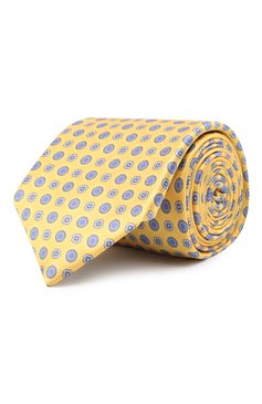 Мужской шелковый галстук CORNELIANI желтого цвета, арт. 89U302-2120326/00 | Фото 1 (Принт: С принтом; Материал: Текстиль, Шелк)