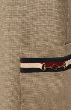 Мужской пиджак изо льна и хлопка GUCCI бежевого цвета, арт. 568652 Z8ADE | Фото 5 (Рукава: Длинные; Случай: Повседневный; Длина (для топов): Стандартные; 1-2-бортные: Однобортные; Материал внешний: Лен; Пиджаки М: Прямой; Стили: Кэжуэл)