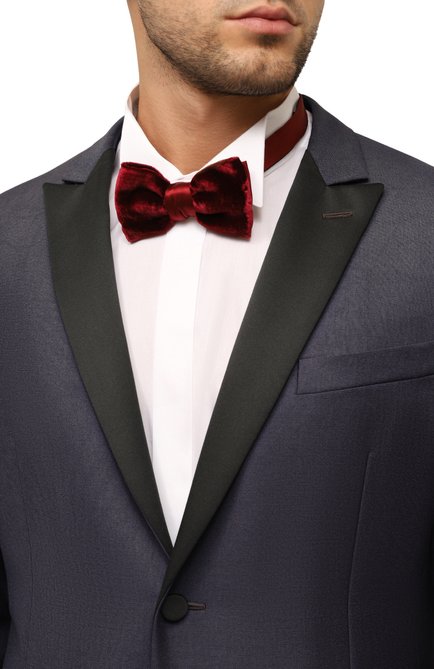 Мужской галстук-бабочка из вискозы и шелка LANVIN бордового цвета, арт. 24600/B0W TIE | Фото 2 (Материал: Текстиль, Вискоза)