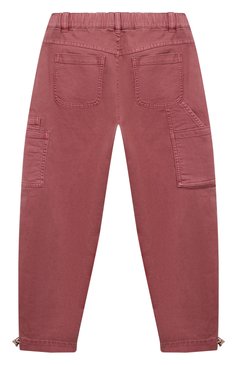 Детские джинсы BRUNELLO CUCINELLI розового цвета, арт. BA080P490B | Фото 2 (Материал внешний: Хлопок, Лиоцелл, Растительное волокно)