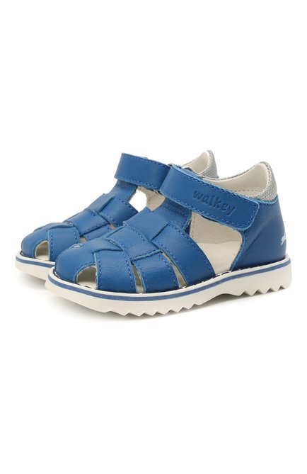Детские кожаные сандалии WALKEY синего цвета по цене 10300 руб., арт. Y1B2-41297-0030 | Фото 1