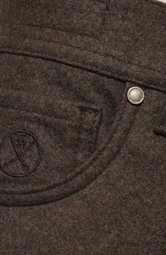 Мужские шерстяные брюки ANDREA CAMPAGNA коричневого цвета, арт. AC501/T207.10 | Фото 5 (Материал внешний: Шерсть; Длина (брюки, джинсы): Стандартные; Случай: Повседневный; Материал сплава: Проставлено; Нос: Не проставлено; Драгоценные камни: Проставлено; Стили: Кэжуэл)