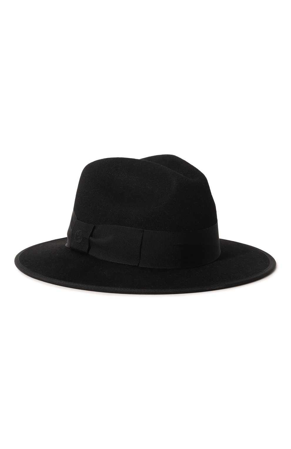Женская фетровая шляпа GUCCI черного цвета, арт. 628551 4HK71 | Фото 1 (Материал: Текстиль, Шерсть; Материал сплава: Проставлено; Нос: Не проставлено)