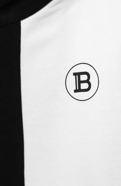 Детский хлопковая толстовка BALMAIN черно-белого цвета, арт. 6N4610/NX320/4-10 | Фото 3 (Рукава: Длинные; Мальчики Кросс-КТ: Толстовка-одежда; Материал внешний: Хлопок; Ростовка одежда: 10 - 11 лет | 140 - 146см, 6 лет | 116 см, 8 лет | 128 см)