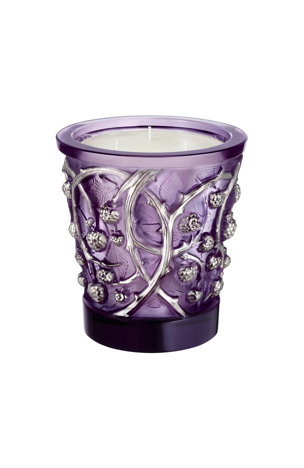 Свеча в стакане epines LALIQUE фиолетового цвета, арт. B14600 | Фото 1 (Ограничения доставки: fragile-2, flammable)
