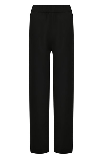 Женские брюки DOLCE & GABBANA черного цвета, арт. FTCZ6T/GDBWS | Фото 1 (Материал внешний: Шерсть, Синтетический материал; Длина (брюки, джинсы): Удлиненные; Материал сплава: Проставлено; Драгоценные камни: Проставлено)