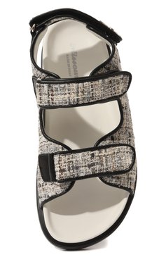 Детские текстильные сандалии MISSOURI серого цвета, арт. 56422 D/24-30 | Фото 4 (Материал внешний: Текстиль; Материал внутренний: Натуральная кожа; Материал сплава: Проставлено; Нос: Не проставлено)