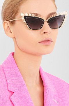 Женские солнцезащитные очки DOLCE & GABBANA черного цвета, арт. 2254H-13348G | Фото 2 (Тип очков: С/з; Оптика Гендер: оптика-женское; Очки форма: Cat-eye)