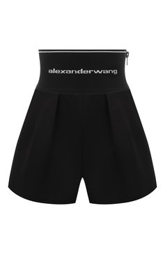 Женские хлопковые шорты ALEXANDER WANG черного цвета, арт. 1WC2214358 | Фото 1 (Женское Кросс-КТ: Шорты-одежда; Длина Ж (юбки, платья, шорты): Мини; Материал внешний: Хлопок; Стили: Спорт-шик)