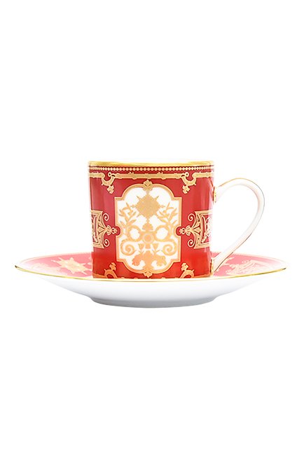 Кофейная чашка с блюдцем aux rois rouge BERNARDAUD красного цвета по цене 43700 руб., арт. G653/79 | Фото 1