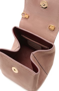 Женская сумка liza mini RUBEUS MILANO розового цвета, арт. 014/18 | Фото 5 (Сумки-технические: Сумки top-handle; Материал: Натуральная кожа, Натуральная замша; Размер: mini; Ремень/цепочка: На ремешке)