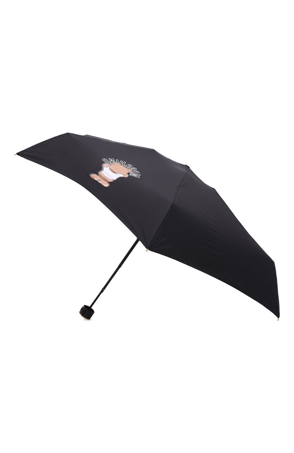 Женский складной зонт MOSCHINO черного цвета, арт. 8351-SUPERMINI | Фото 2 (Материал: Текстиль, Синтетический материал, Металл)