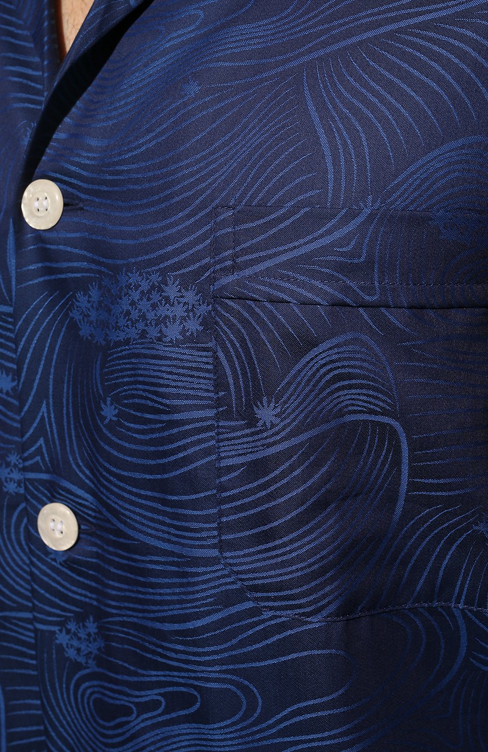 Мужс кая хлопковая пижама DEREK ROSE темно-синего цвета, арт. 5000-PARI022 | Фото 7 (Рукава: Длинные; Длина (брюки, джинсы): Стандартные; Кросс-КТ: домашняя одежда; Длина (для топов): Стандартные; Материал внешний: Хлопок)
