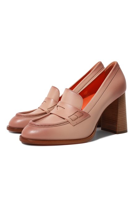 Женские кожаные туфли SANTONI розового цвета по цене 62850 руб., арт. WDQQ59981HA3BLGAN01 | Фото 1