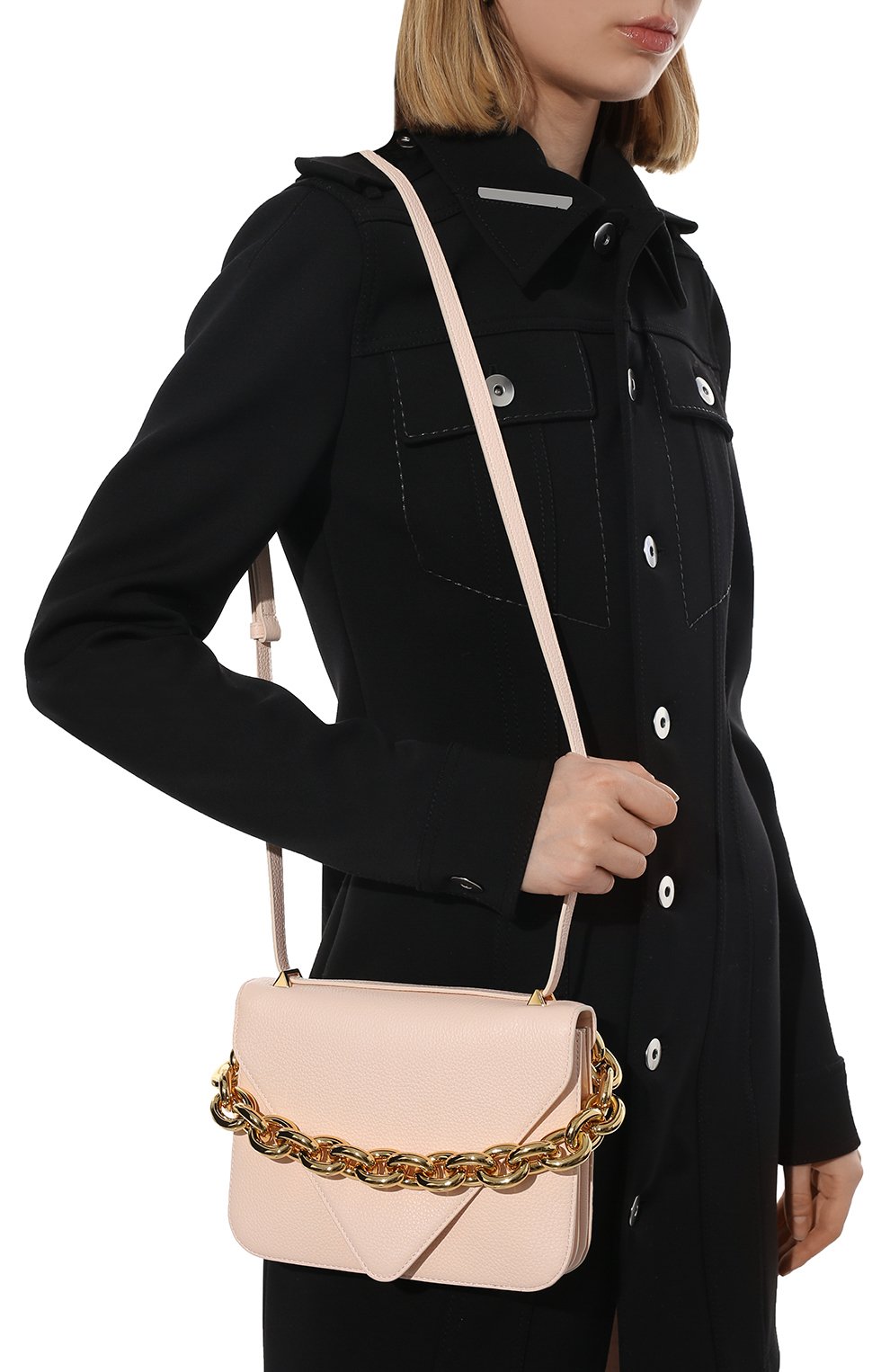 Женская сумка mount small BOTTEGA VENETA светло-розового цвета, арт. 667399/V12M0 | Фото 2 (Сумки-технические: Сумки top-handle; Материал: Натуральная кожа; Ремень/цепочка: На ремешке; Размер: small)