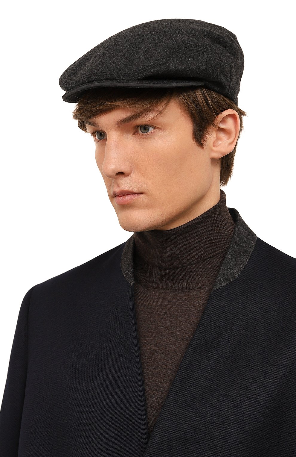 Мужская кепка из шерсти и шелка STEFANO RICCI темно-серого цвета, арт. MCV14SD010/C603 | Фото 2 (Материал: Текстиль, Шерсть, Шелк)