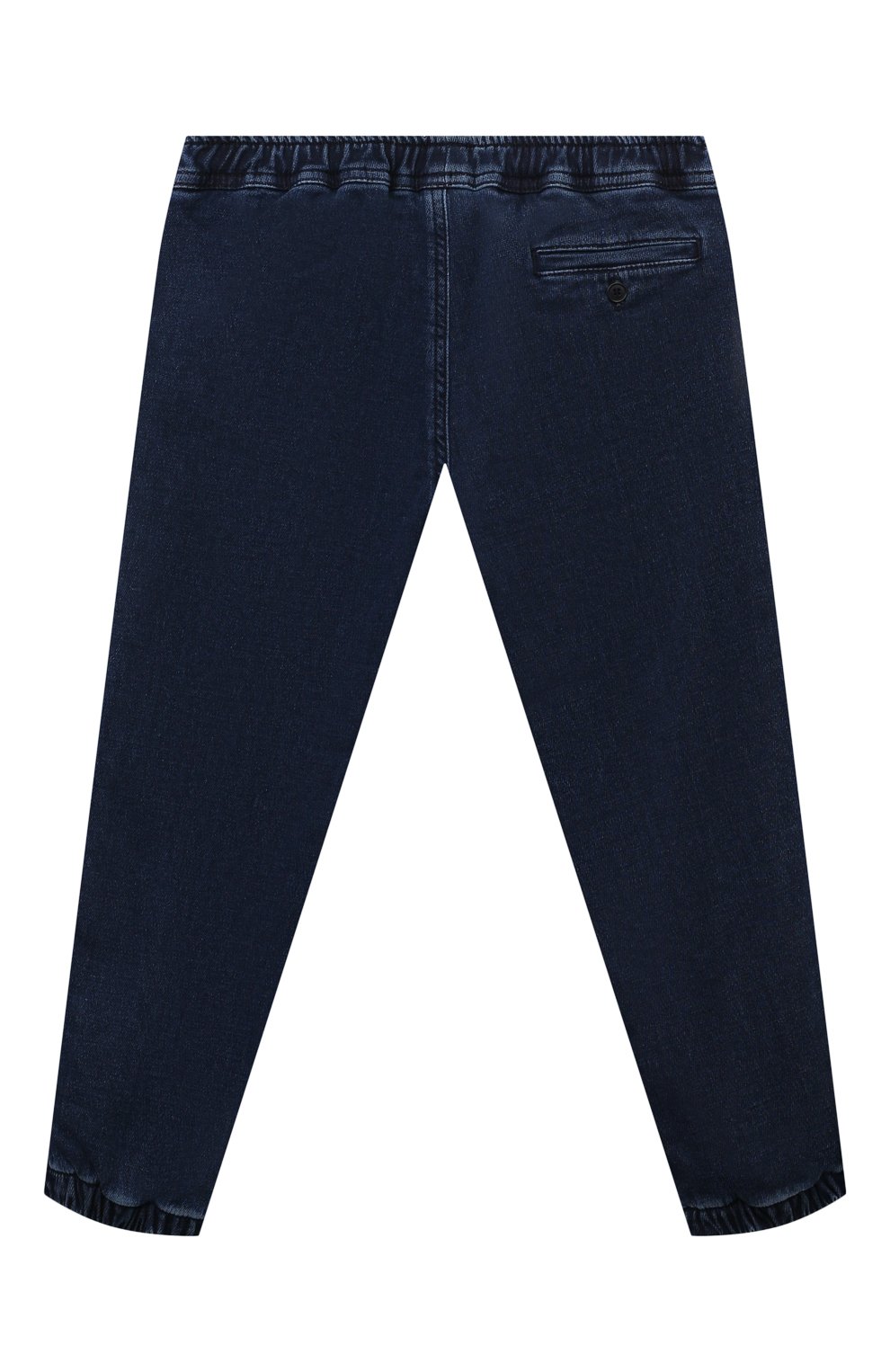 Детские джинсы IL GUFO темно-синего цвета, арт. A23PL394J0039/5A-8A | Фото 2 (Детали: На резинке; Материал сплава: Проставлено; Нос: Не проставлено; Материал внешний: Хлопок)