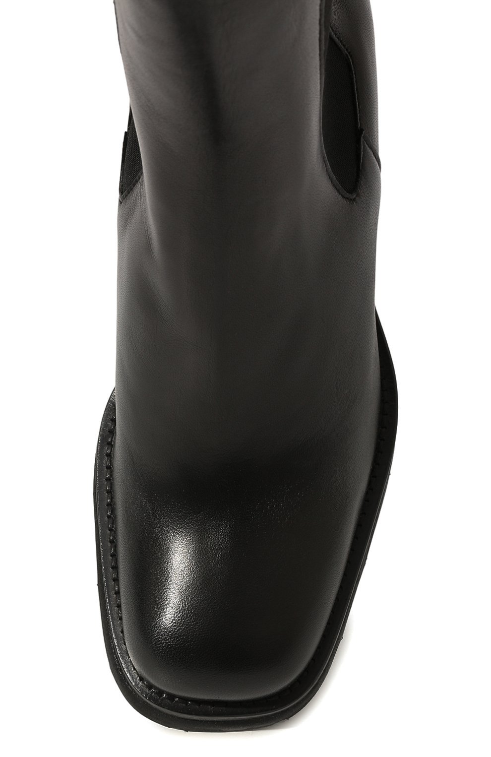 Женские кожаные ботильоны elijah BY FAR черного цвета, арт. 22PFELJBBLNAP | Фото 6 (Материал внешний: Кожа; Материал внутренний: Натуральная кожа; Каблук высота: Средний; Каблук тип: Устойчивый)