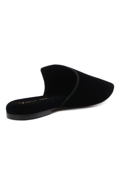 Женского домашние туфли OLIVIA VON HALLE черного цвета, арт. SL0006 | Фото 5 (Материал внешний: Текстиль; Подошва: Платформа; Каблук высота: Низкий; Материал внутренний: Натуральная кожа, Текстиль)