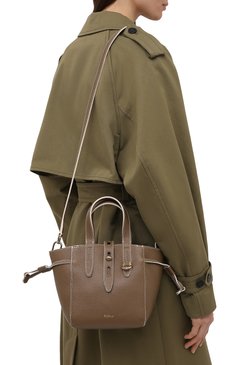 Женский сумка-тоут furla net mini FURLA коричневого цвета, арт. BASRFUA | Фото 5 (Сумки-технические: Сумки-шопперы; Материал: Натуральная кожа; Размер: mini; Ремень/цепочка: На ремешке)