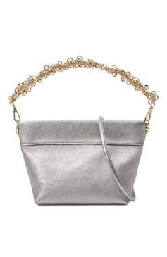 Женская сумка giant coin purse YUZEFI серебряного цвета, арт. YUZAW20-HB-CP-02 | Фото 6 (Сумки-технические: Сумки через плечо, Сумки top-handle; Размер: medium; Материал: Натуральная кожа; Ремень/цепочка: На ремешке)