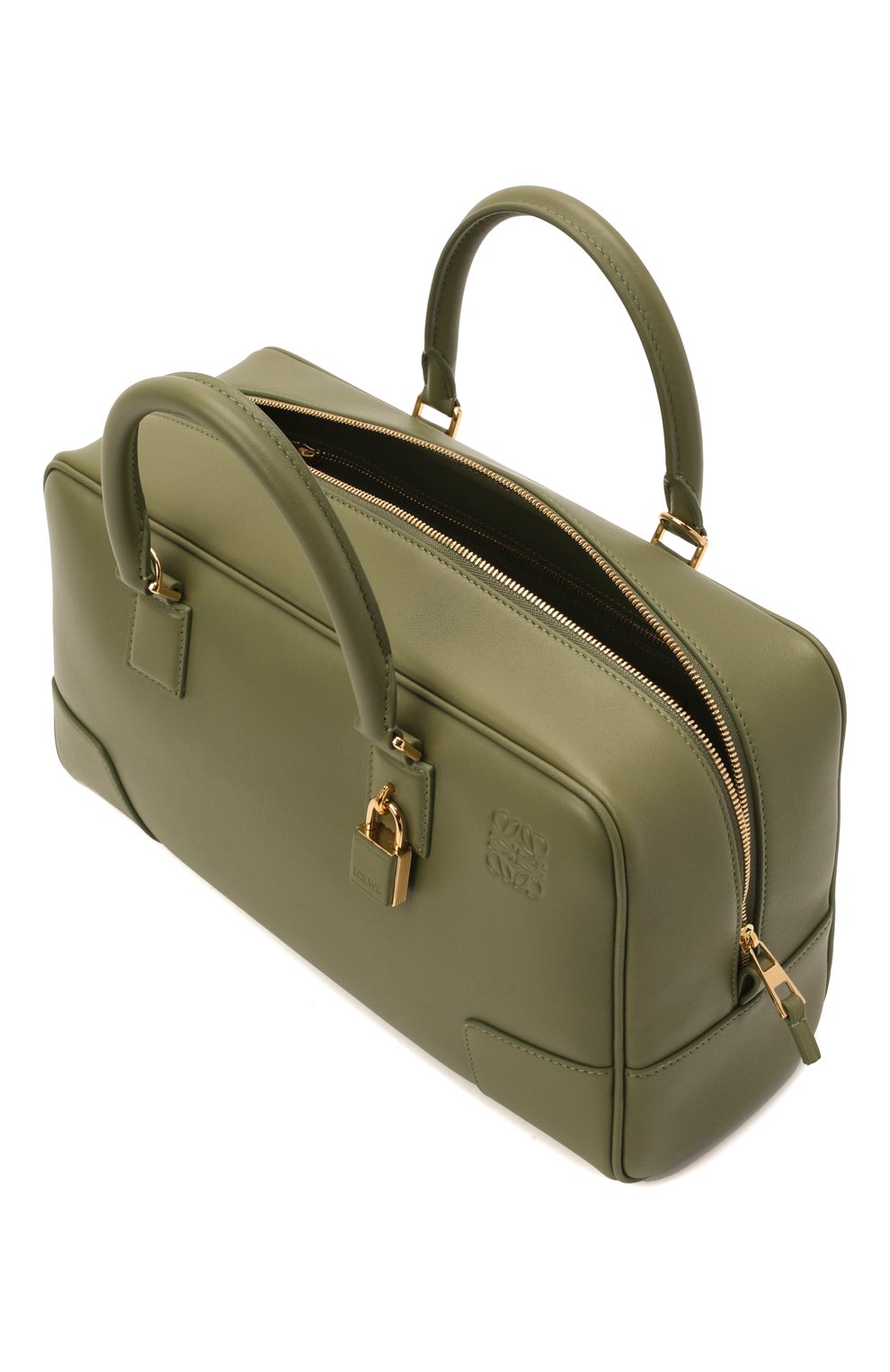 Женская сумка amazona 28 LOEWE зеленого цвета, арт. A039N08X01 | Фото 5 (Сумки-технические: Сумки top-handle; Размер: medium; Материал: Натуральная кожа; Ремень/цепочка: На ремешке)
