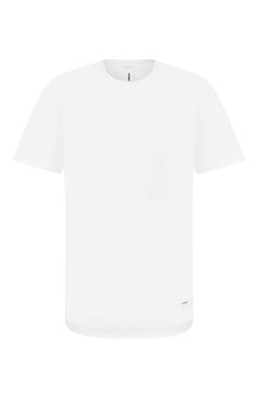 Мужская хлопковая футболка KAZUYUKI KUMAGAI белого цвета, арт. AJ01-217 | Фото 1 (Принт: Без принта; Рукава: Короткие; Длина (для топов): Стандартные; Материал внешний: Хлопок; Стили: Минимализм)