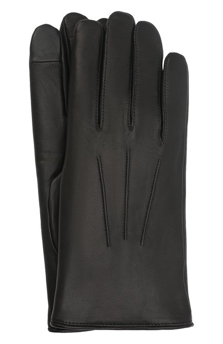 Мужские кожаные перчатки rabbit AGNELLE черного цвета, арт. RABBIT | Фото 1 (Мужское Кросс-КТ: Кожа и замша; Материал: Натуральная кожа)