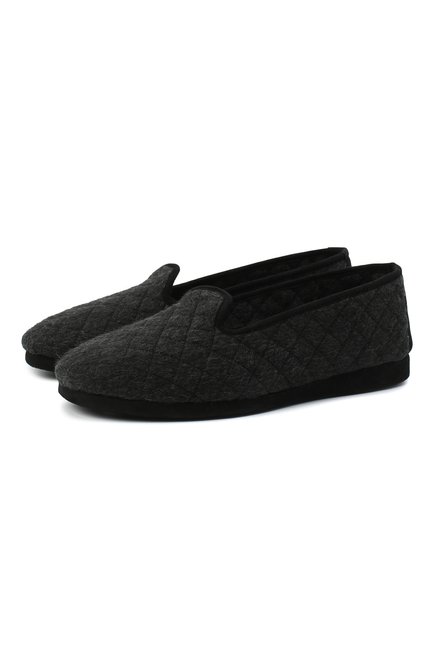 Мужского текстильные домашние туфли LORO PIANA темно-серого цвета по цене 55300 руб., арт. FAA1774 | Фото 1
