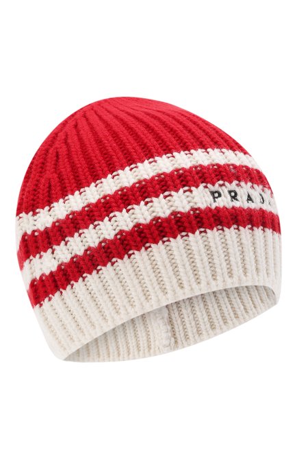 Женская кашемировая шапка PRADA красного цвета, арт. 27463-10QG-F0976-212 | Фото 1 (Материал: Кашемир, Шерсть, Текстиль)