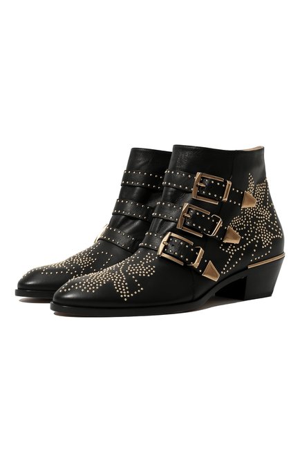 Женские кожаные ботинки susanna CHLOÉ черного цвета по цене 127500 руб., арт. CHC16A13475 | Фото 1