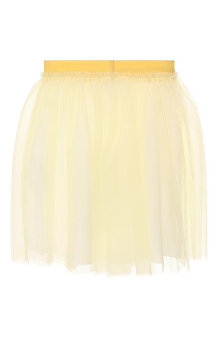 Детская юбка IL GUFO желтого цвета, арт. P20GN151H0018/2A-4A | Фото 2 (Материал подклада: Хлопок; Материал внешний: Синтетический материал; Случай: Повседневный, Вечерний; Ростовка одежда: 18 мес | 86 см, 2 года | 92 см, 3 года | 98 см)