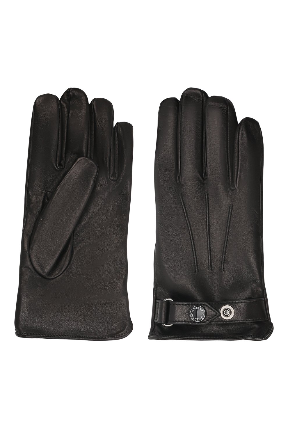 Мужские кожаные перчатки ALEXANDER MCQUEEN черного цвета, арт. 624969/4C52Q | Фото 2 (Материал: Натуральная кожа; Мужское Кросс-КТ: Кожа и замша)