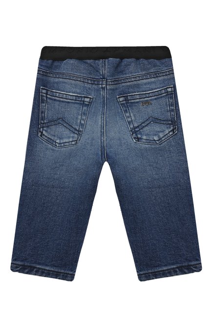 Детские джинсы EMPORIO ARMANI синего цвета, арт. 6RHJ07/4D3UZ | Фото 2 (Материал сплава: Проставлено; Нос: Не проставлено; Материал внешний: Хлопок)