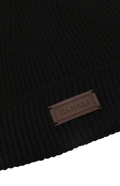 Мужская шерстяная шапка CANALI черного цвета, арт. B0030/MK00461 | Фото 3 (Материал: Текстиль, Шерсть; Кросс-КТ: Трикотаж; Материал сплава: Проставлено; Нос: Не проставлено)