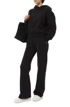 Женские хлопковые брюки DONDUP черного цвета, арт. DP737/KF0206D XXX | Фото 2 (Силуэт Ж (брюки и джинсы): Широкие; Длина (брюки, джинсы): Стандартные; Женское Кросс-КТ: Брюки-одежда; Материал сплава: Проставлено; Мате риал внешний: Хлопок; Драгоценные камни: Проставлено; Стили: Кэжуэл)
