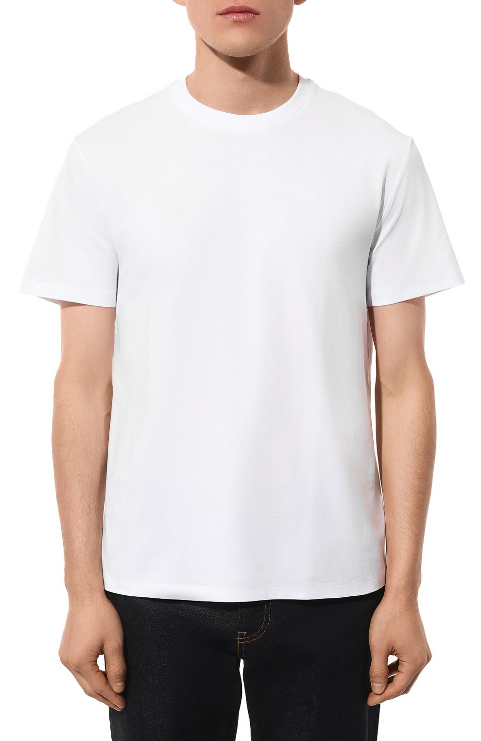 Мужская комплект из дв ух футболок NEIL BARRETT белого цвета, арт. PBJT170 U536C | Фото 3 (Принт: Без принта; Рукава: Короткие; Длина (для топов): Стандартные; Материал внешний: Хлопок; Стили: Кэжуэл)