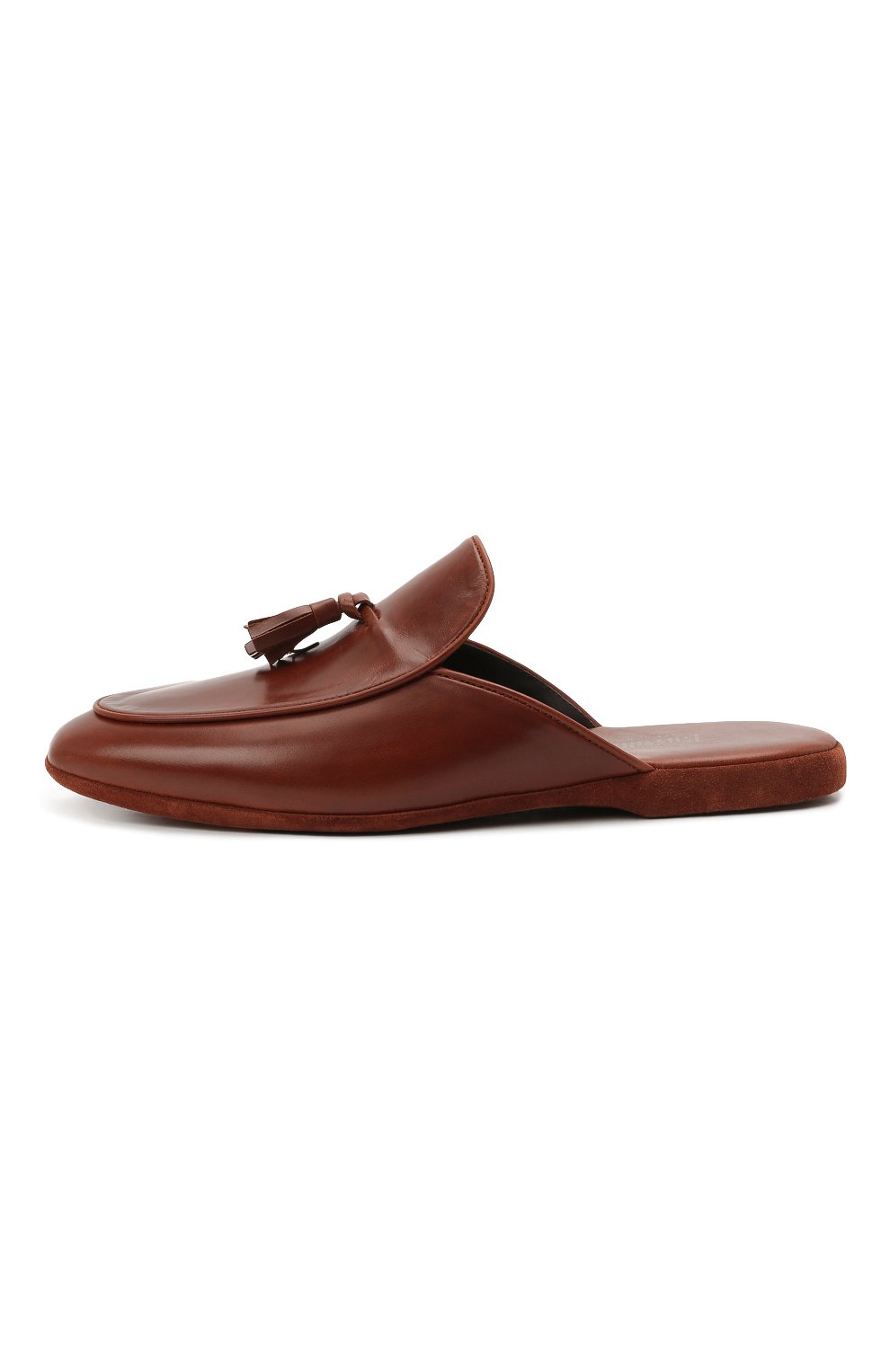 Мужского кожаные домашние туфли FARFALLA коричневого цвета, арт. G61N | Фото 3 (Материал внешний: Кожа; Материал внутренний: Натуральная кожа; Мужское Кросс-КТ: тапочки-обувь)