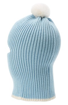 Детского хлопковая шапка-балаклава CHOBI голубого цвета, арт. WH-3012 | Фото 2 (Материал: Текстиль, Синтетический материал, Хлопок)