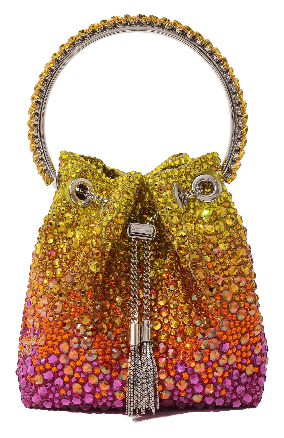 Женская сумка bon bon JIMMY CHOO разноцветного цвета, арт. BONBONXDR | Фото 1 (Женское Кросс-КТ: �Вечерняя сумка; Материал: Пластик; Сумки-технические: Сумки top-handle; Размер: mini; Ремень/цепочка: На ремешке)