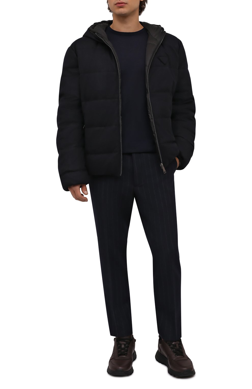 Мужские кожаные кроссовки prax 01 PRADA коричневого цвета, арт. 4E3579-3LEN-F0038-A000 | Фото 2 (Материал утеплителя: Натуральный мех; Стили: Классический; Подошва: Массивная)