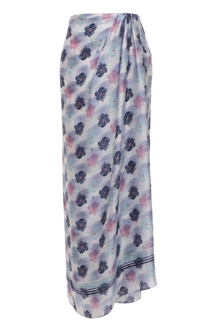 Женская шелковая юбка GIORGIO ARMANI голубого цвета по цене 106500 руб., арт. 2SHNN06D/T03A6 | Фото 1